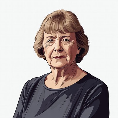 Elderly woman portrait illustration