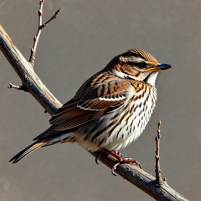 Whiskered Tern perched on branch