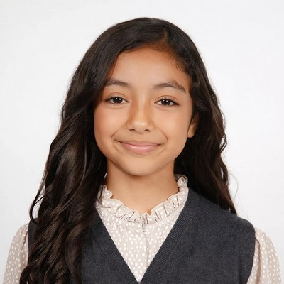 Smiling girl in school uniform