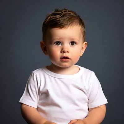Baby boy with wide eyes