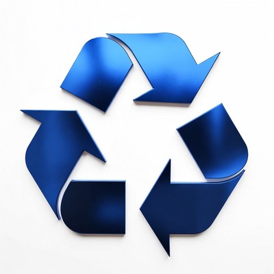 Blue Recycling Symbol
