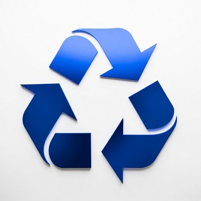 Blue Recycling Symbol