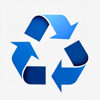Blue Recycle Symbol Icon