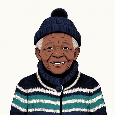 Elderly African man in knit hat