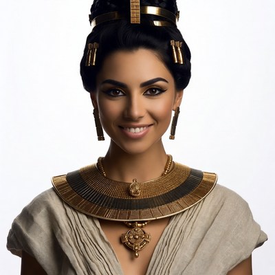 Egyptian woman in pharaoh headdress