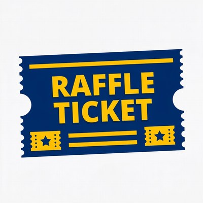 Blue Raffle Ticket Illustration