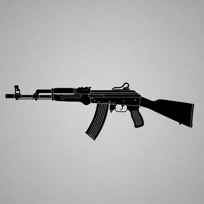 Black AK-47 Silhouette Illustration