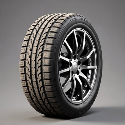 All-season tire on alloy wheel