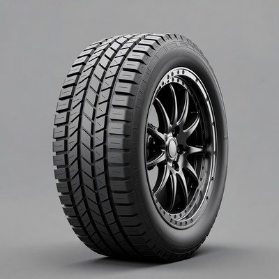Black SUV Tire on Alloy Wheel
