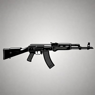 AK-47 Rifle Silhouette Illustration