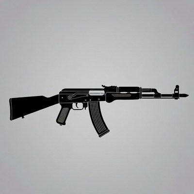 AK-47 Rifle Silhouette Illustration