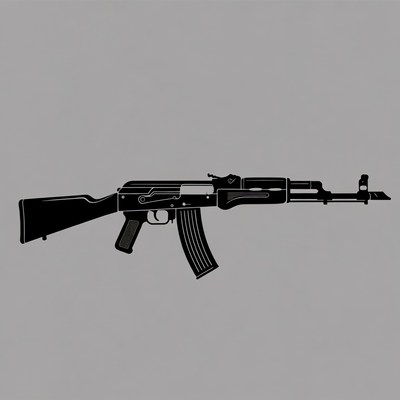 Black AK-47 Silhouette Illustration