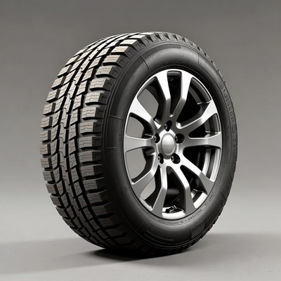 Winter Tire on Silver Alloy Wheel