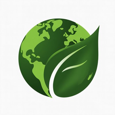 Green Earth with Leaf