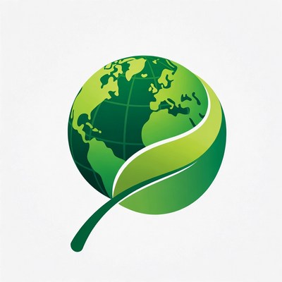 Green Earth with Leaf