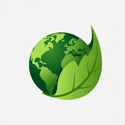 Green Earth with Leaf