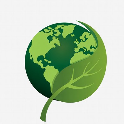 Green Earth with Leaf