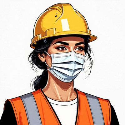 Woman in hard hat and safety vest