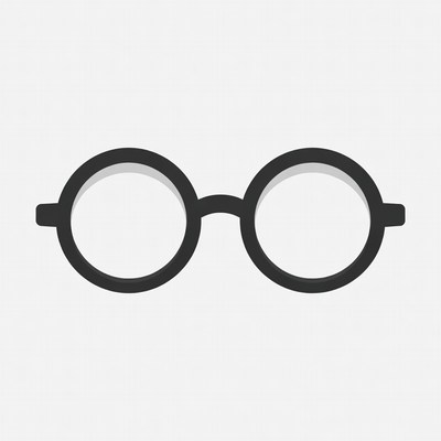 Black round eyeglasses illustration
