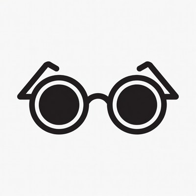 Black Round Sunglasses Icon