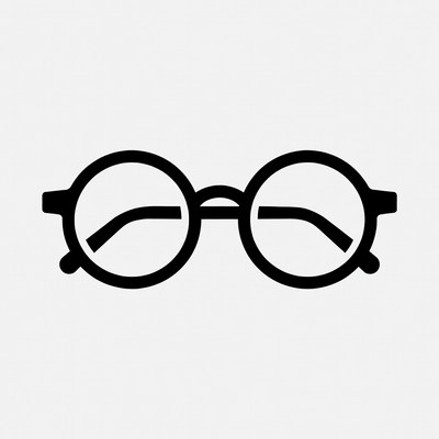 Black Round Glasses Icon