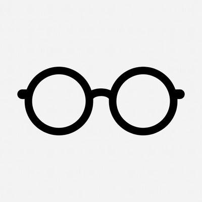 Black Round Glasses Icon