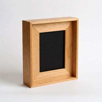 Wooden Picture Frame with Black Mat