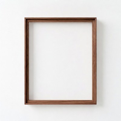Empty Walnut Wood Picture Frame
