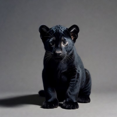 Black Panther Cub Sitting