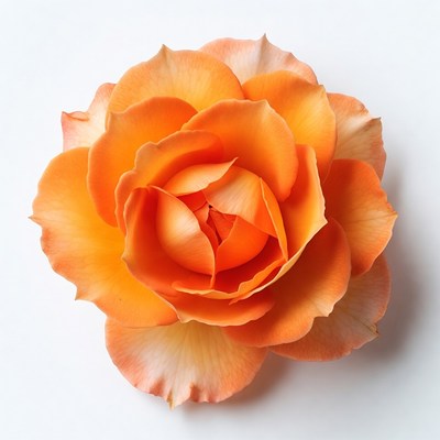 Orange Rose on White Background
