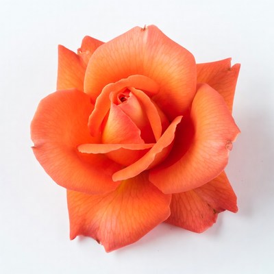 Orange Rose on White Background