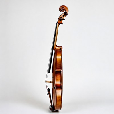 Violin side view isolated