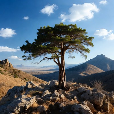 Lone Pine Tree on Rocky Mountain