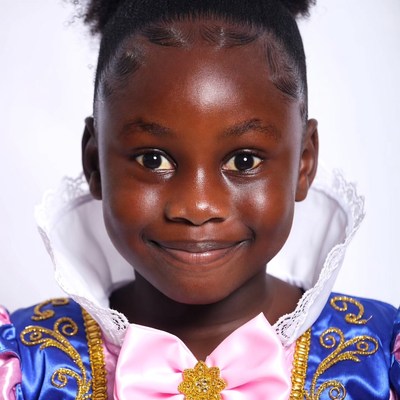 African-American girl in princess costume
