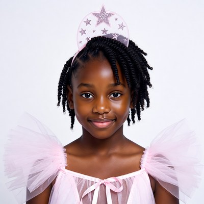 Black girl in pink tutu costume