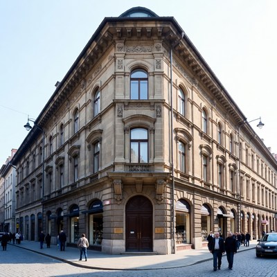 Ornate Corner Historic Building Street View