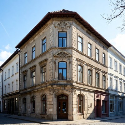 Corner Historic Sandstone Building Street