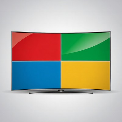 Curved TV with RGBY Quadrants