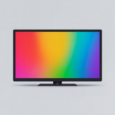 TV with Rainbow Gradient Screen