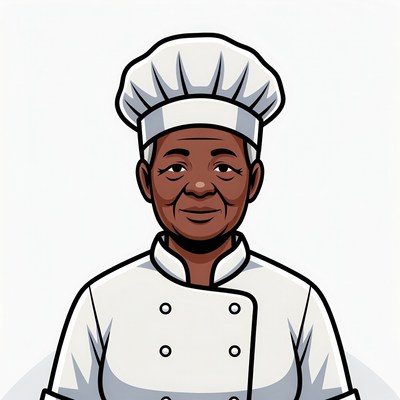African-American woman chef illustration