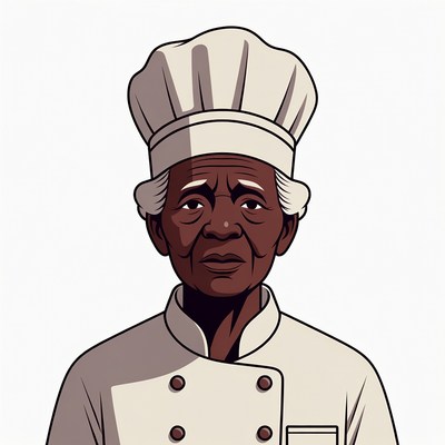 Elderly African-American woman chef illustration