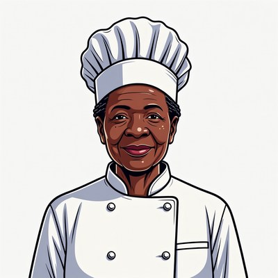 African-American woman chef illustration