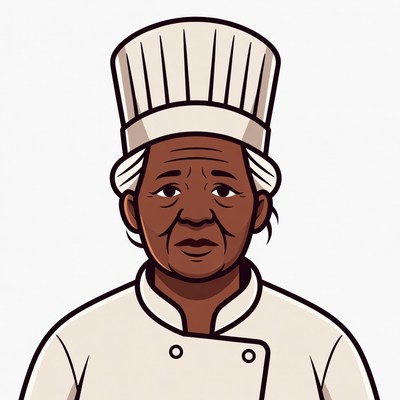 Elderly African-American woman chef illustration