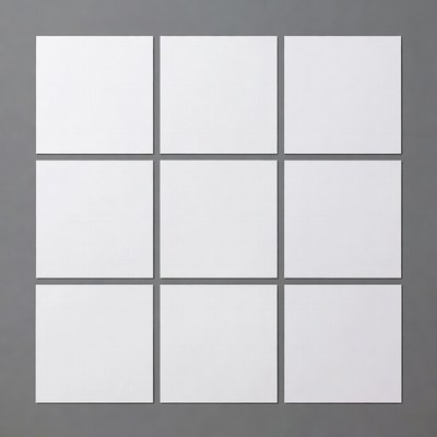 9 Blank White Square Frames