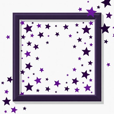 Purple Star Frame Border
