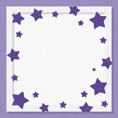 Purple Stars Border Illustration
