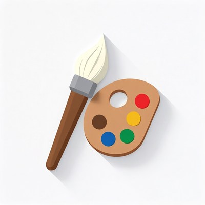 Paintbrush and Palette Clipart