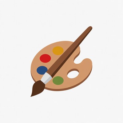 Artist Paint Palette with Brush