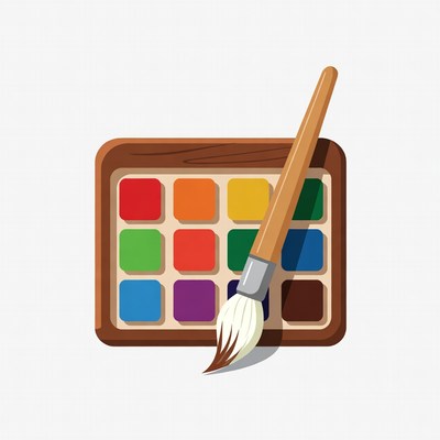 Paintbrush and Color Palette