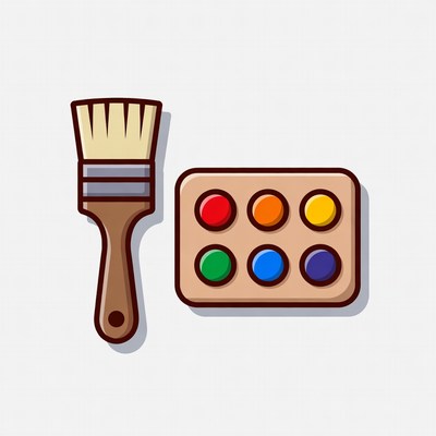 Paintbrush and Color Palette